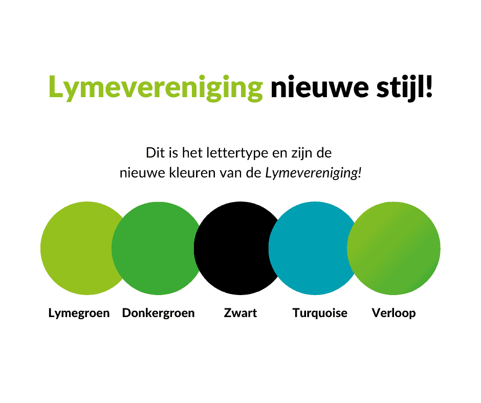 Beschrijving waar de keuze van de nieuwe huisstijl van de Lymevereniging vandaan komt.